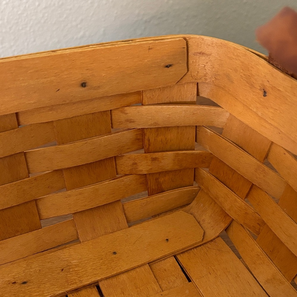 Longaberger Handwoven Pantry Basket with Leather Handles - Picture 7 of 10